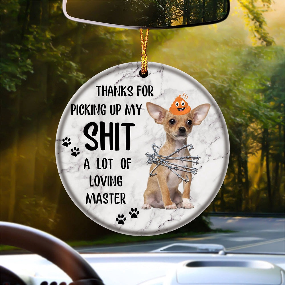 Dog Christmas Ornament, Chihuahua 2 A Lot Of Loving Master Ornament, Pet Christmas Ornaments