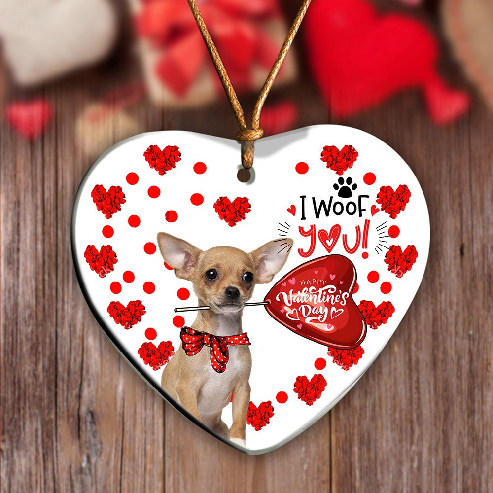 Dog Christmas Ornament, Chihuahua 2 Happy Valentine'S Day Ornament, Pet Christmas Ornaments
