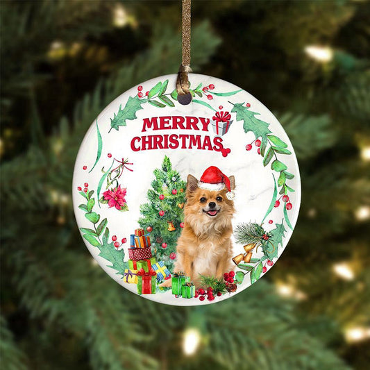 Dog Christmas Ornament, Chihuahua 3 Tree Merry Christmas Ornament, Pet Christmas Ornaments