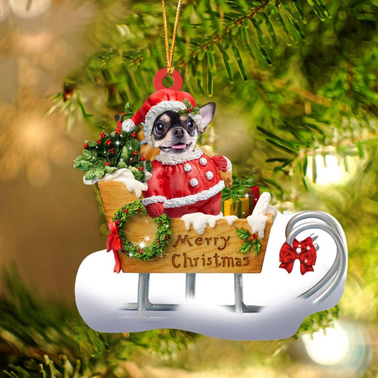 Dog Christmas Ornament, Chihuahua Merry Christmas Ornament, Pet Christmas Ornaments