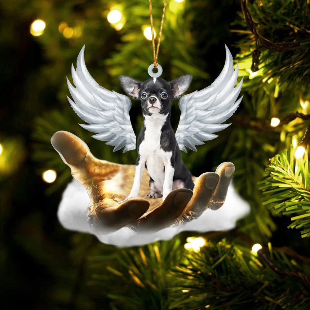 Dog Christmas Ornament, Chihuahua On The Hands Of Jesus Ornament, Pet Christmas Ornaments