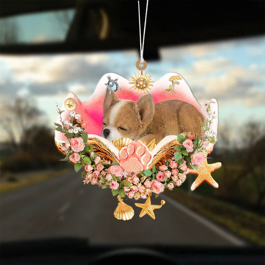 Dog Christmas Ornament, Chihuahua Sleeping In The Seashell Ornament, Pet Christmas Ornaments