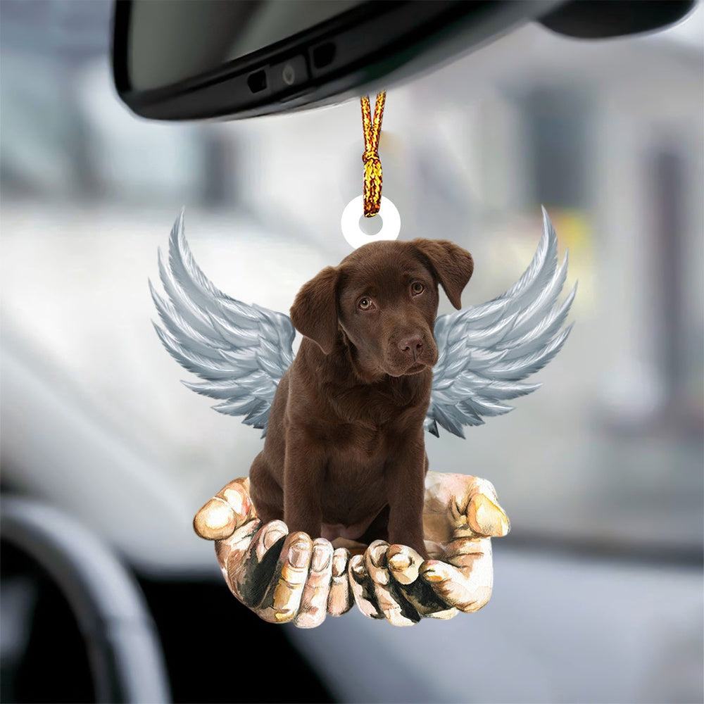 Dog Christmas Ornament, Chocolate Labrador Angel Dog Memorial Ornament, Pet Christmas Ornaments