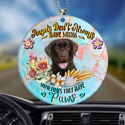Dog Christmas Ornament, Chocolate Labrador Sometimes They Have Paws Ornament, Pet Christmas Ornaments