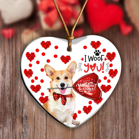 Dog Christmas Ornament, Corgi Happy Valentine'S Day Ornament, Pet Christmas Ornaments
