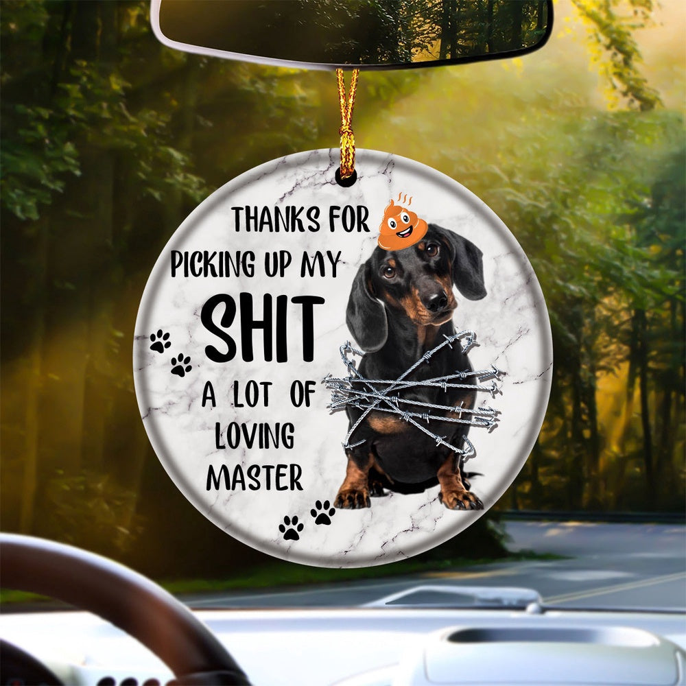 Dog Christmas Ornament, Dachshund 2 A Lot Of Loving Master Ornament, Pet Christmas Ornaments