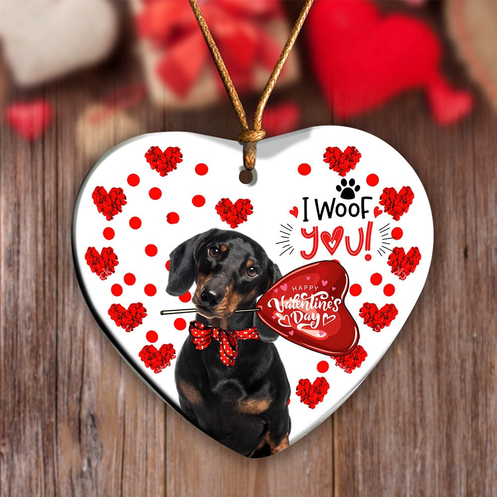 Dog Christmas Ornament, Dachshund 2 Happy Valentine'S Day Ornament, Pet Christmas Ornaments