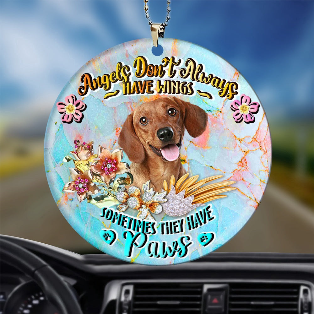 Dog Christmas Ornament, Dachshund 2 Sometimes They Have Paws Ornament, Pet Christmas Ornaments