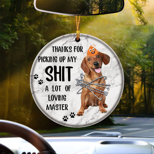 Dog Christmas Ornament, Dachshund A Lot Of Loving Master Ornament, Pet Christmas Ornaments