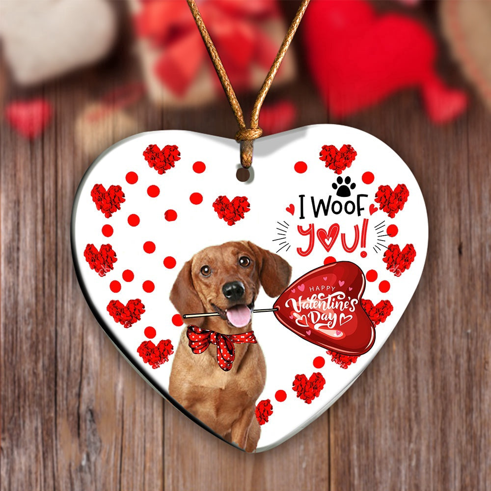 Dog Christmas Ornament, Dachshund Happy Valentine'S Day Ornament, Pet Christmas Ornaments
