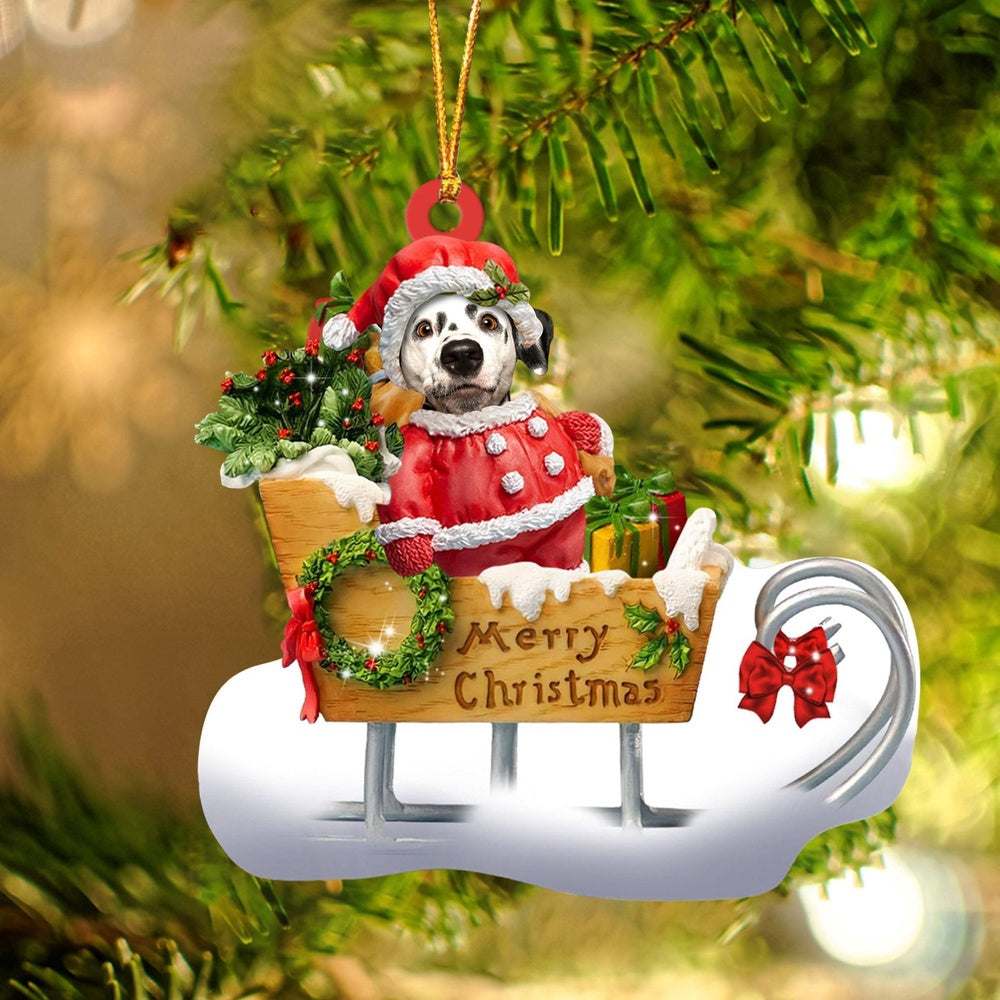 Dog Christmas Ornament, Dalmatian Merry Christmas Ornament, Pet Christmas Ornaments