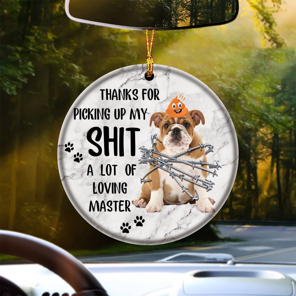 Dog Christmas Ornament, English Bulldog A Lot Of Loving Master Ornament, Pet Christmas Ornaments