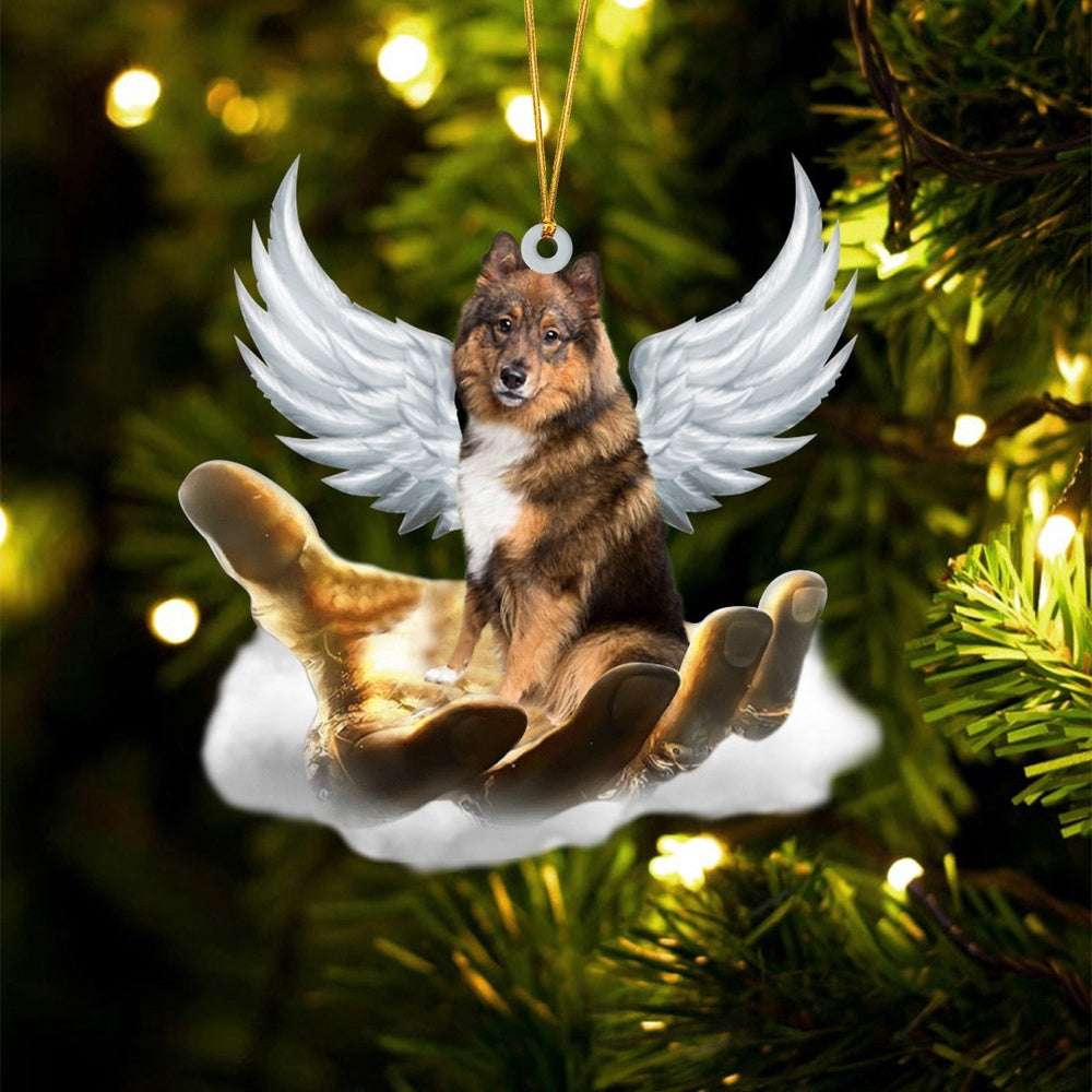 Dog Christmas Ornament, Eurasier On The Hands Of Jesus Ornament, Pet Christmas Ornaments
