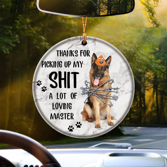 Dog Christmas Ornament, German Shepherd 2 A Lot Of Loving Master Ornament, Pet Christmas Ornaments