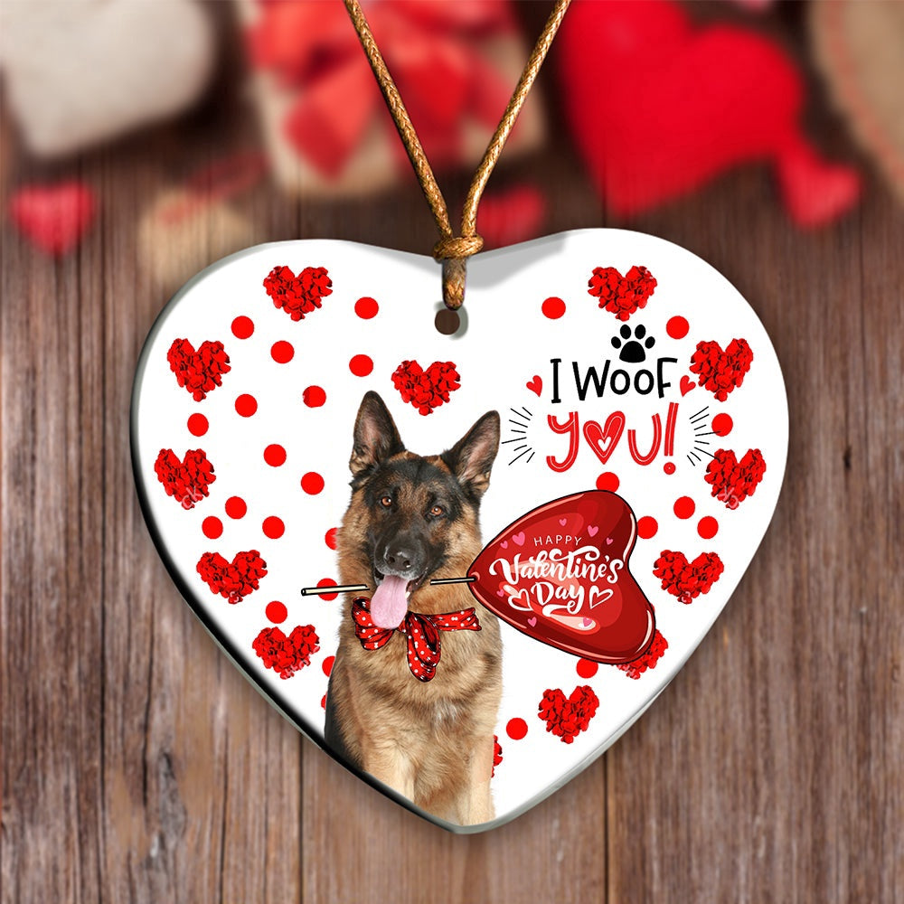 Dog Christmas Ornament, German Shepherd 2 Happy Valentine'S Day Ornament, Pet Christmas Ornaments