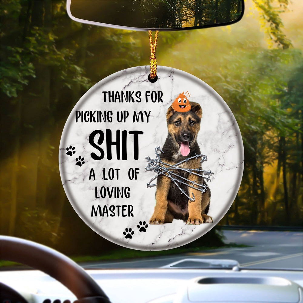Dog Christmas Ornament, German Shepherd A Lot Of Loving Master Ornament, Pet Christmas Ornaments