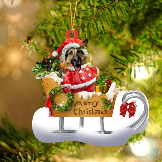 Dog Christmas Ornament, German Shepherd Merry Christmas Ornament, Pet Christmas Ornaments