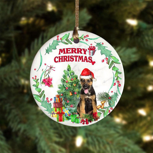 Dog Christmas Ornament, German Shepherd Tree Merry Christmas Ornament, Pet Christmas Ornaments