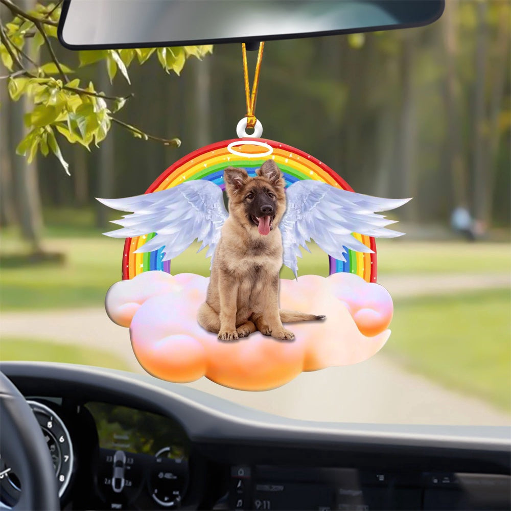Dog Christmas Ornament, German Shepherd With Angel Wings Memorial Ornament, Pet Christmas Ornaments