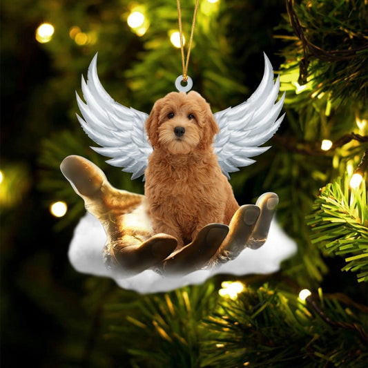 Dog Christmas Ornament, Goldendoodle Funny On The Hands Of Jesus Ornament, Pet Christmas Ornaments