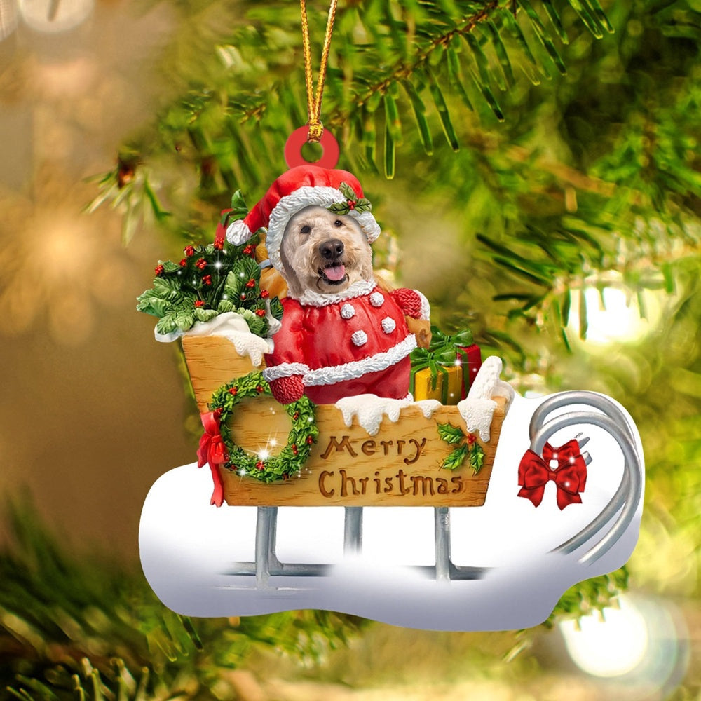 Dog Christmas Ornament, Goldendoodle Merry Christmas Ornament, Pet Christmas Ornaments