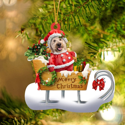 Dog Christmas Ornament, Goldendoodle Merry Christmas Ornament, Pet Christmas Ornaments