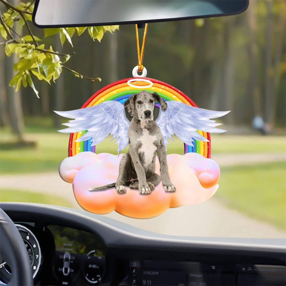 Dog Christmas Ornament, Great Dane With Angel Wings Memorial Ornament, Pet Christmas Ornaments