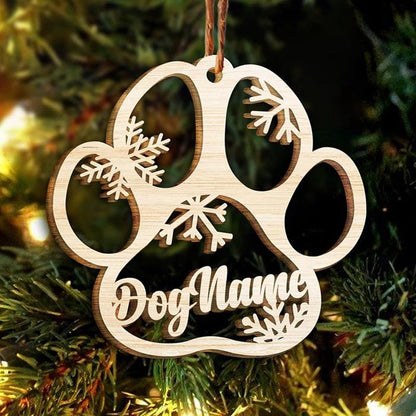 Dog Christmas Ornament, Happy Christmas With Fur Babies Personalized Paw Ornament, Pet Christmas Ornaments