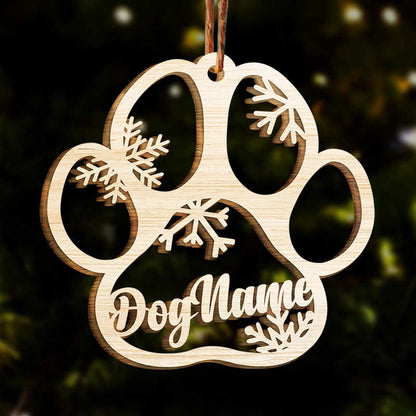 Dog Christmas Ornament, Happy Christmas With Fur Babies Personalized Paw Ornament, Pet Christmas Ornaments