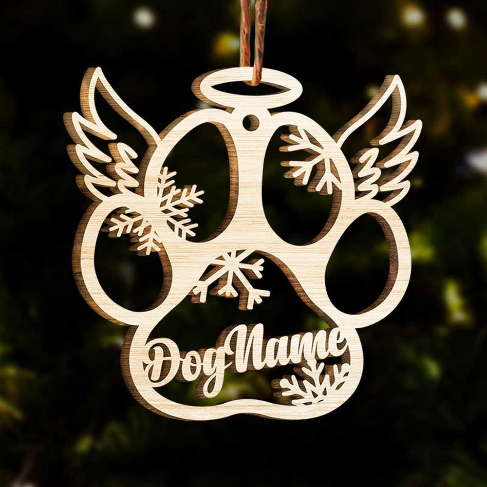 Dog Christmas Ornament, Happy Christmas With Fur Babies Personalized Paw Ornament, Pet Christmas Ornaments