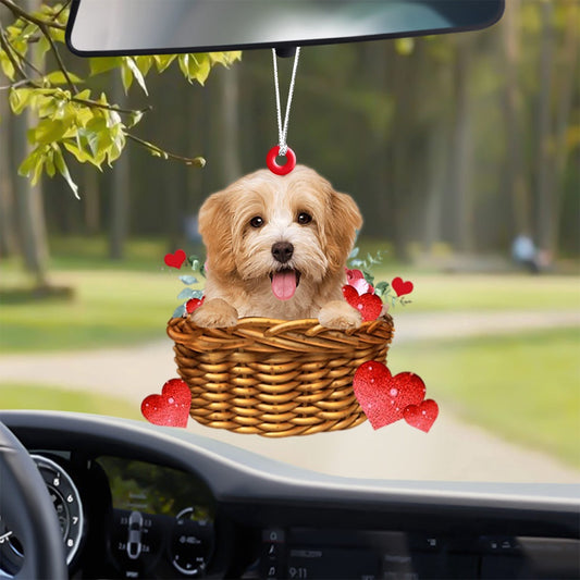 Dog Christmas Ornament, Havanese With Rose & Heart Ornament, Pet Christmas Ornaments