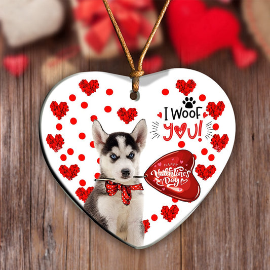 Dog Christmas Ornament, Husky Happy Valentine'S Day Ornament, Pet Christmas Ornaments