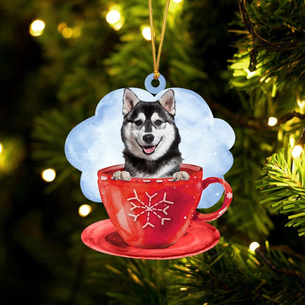 Dog Christmas Ornament, Husky On The Cup Christmas Ornament, Pet Christmas Ornaments