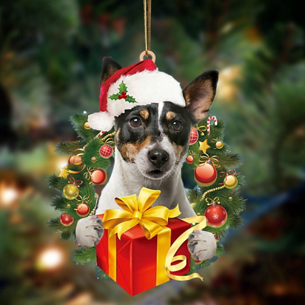 Dog Christmas Ornament, Jack Russell Terrier Dogs Give Gifts Hanging Ornament, Pet Christmas Ornaments