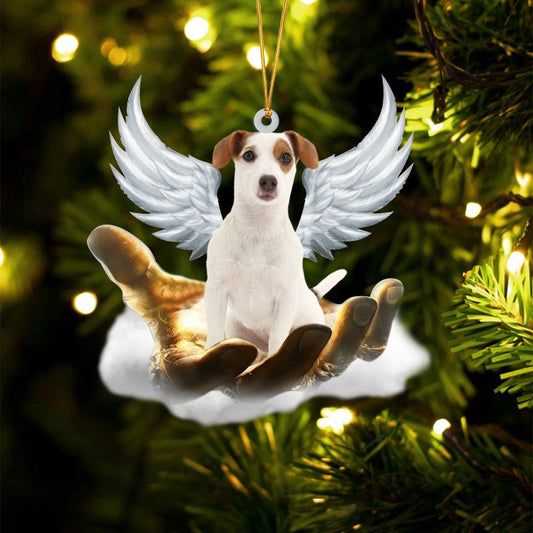 Dog Christmas Ornament, Jack Russell Terrier Funny On The Hands Of Jesus Ornament, Pet Christmas Ornaments