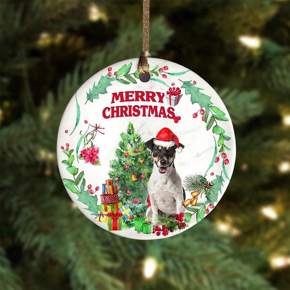 Dog Christmas Ornament, Jack Russell Terrier Tree Merry Christmas Ornament, Pet Christmas Ornaments