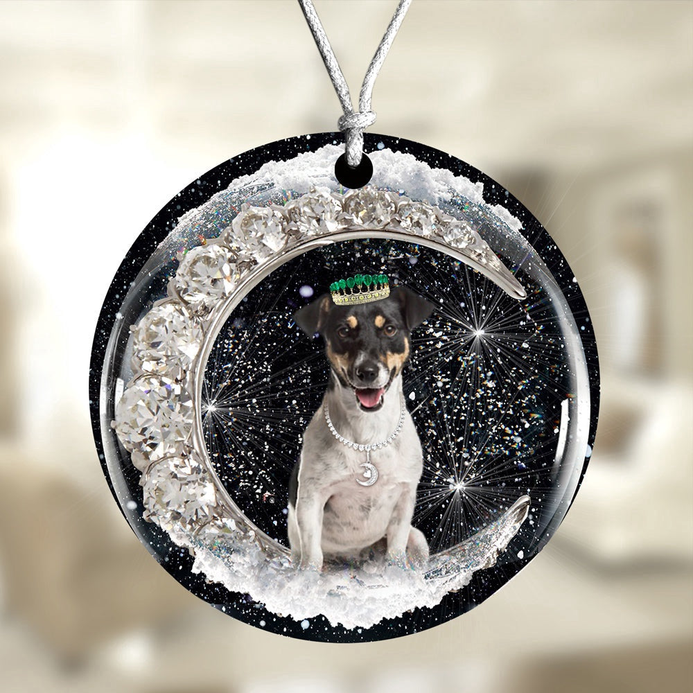 Dog Christmas Ornament, Jack Russell Terrier With Crown Diamond Ornament, Pet Christmas Ornaments