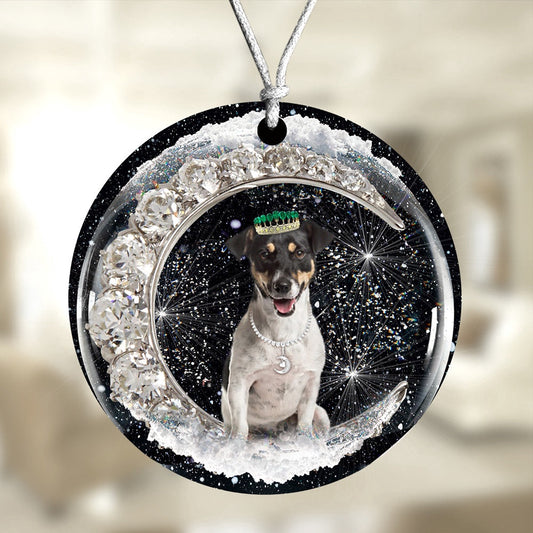 Dog Christmas Ornament, Jack Russell Terrier With Crown Diamond Ornament, Pet Christmas Ornaments
