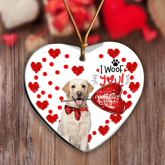Dog Christmas Ornament, Labrador Retriever Happy Valentine'S Day Ornament, Pet Christmas Ornaments