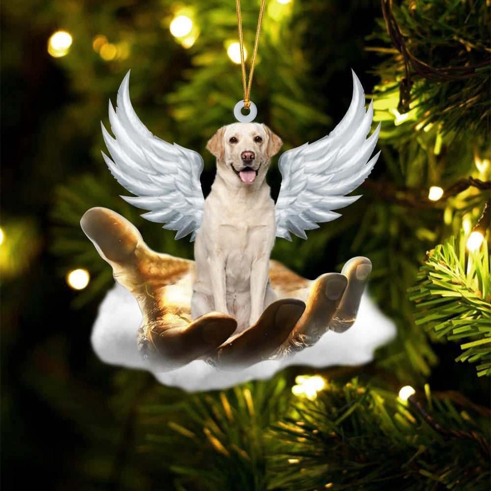 Dog Christmas Ornament, Labrador Retriever On The Hands Of Jesus Ornament, Pet Christmas Ornaments