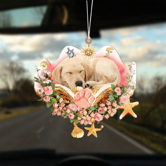 Dog Christmas Ornament, Labrador Retriever Sleeping In The Seashell Ornament, Pet Christmas Ornaments