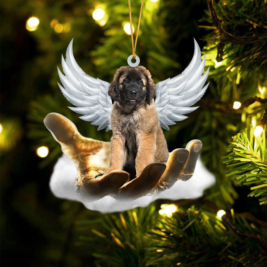 Dog Christmas Ornament, Leonberger On The Hands Of Jesus Ornament, Pet Christmas Ornaments