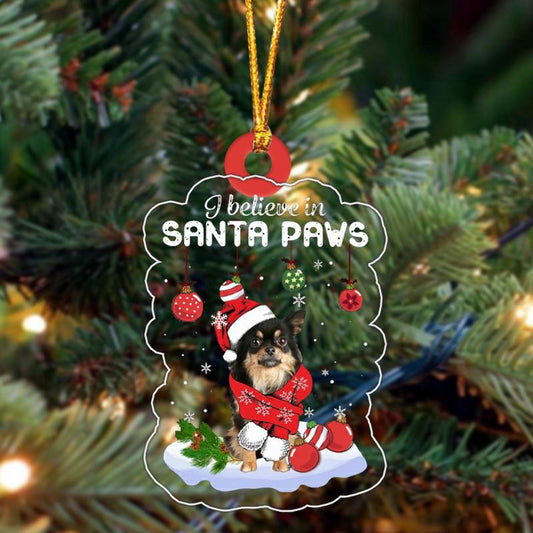Dog Christmas Ornament, Long Haired Chihuahuak Christmas Ornament, Pet Christmas Ornaments