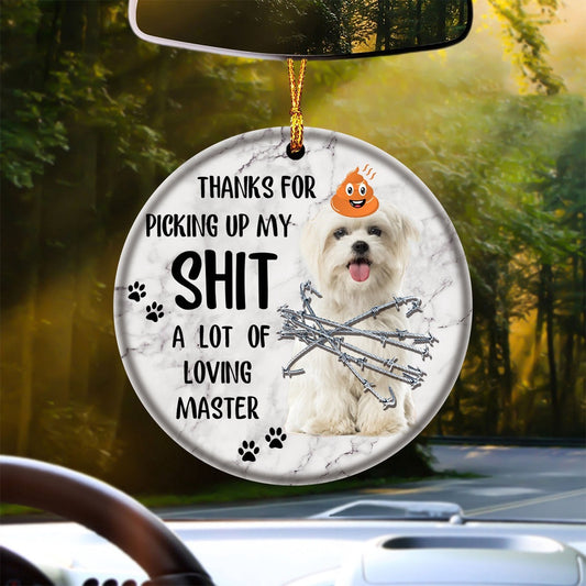 Dog Christmas Ornament, Maltese A Lot Of Loving Master Ornament, Pet Christmas Ornaments