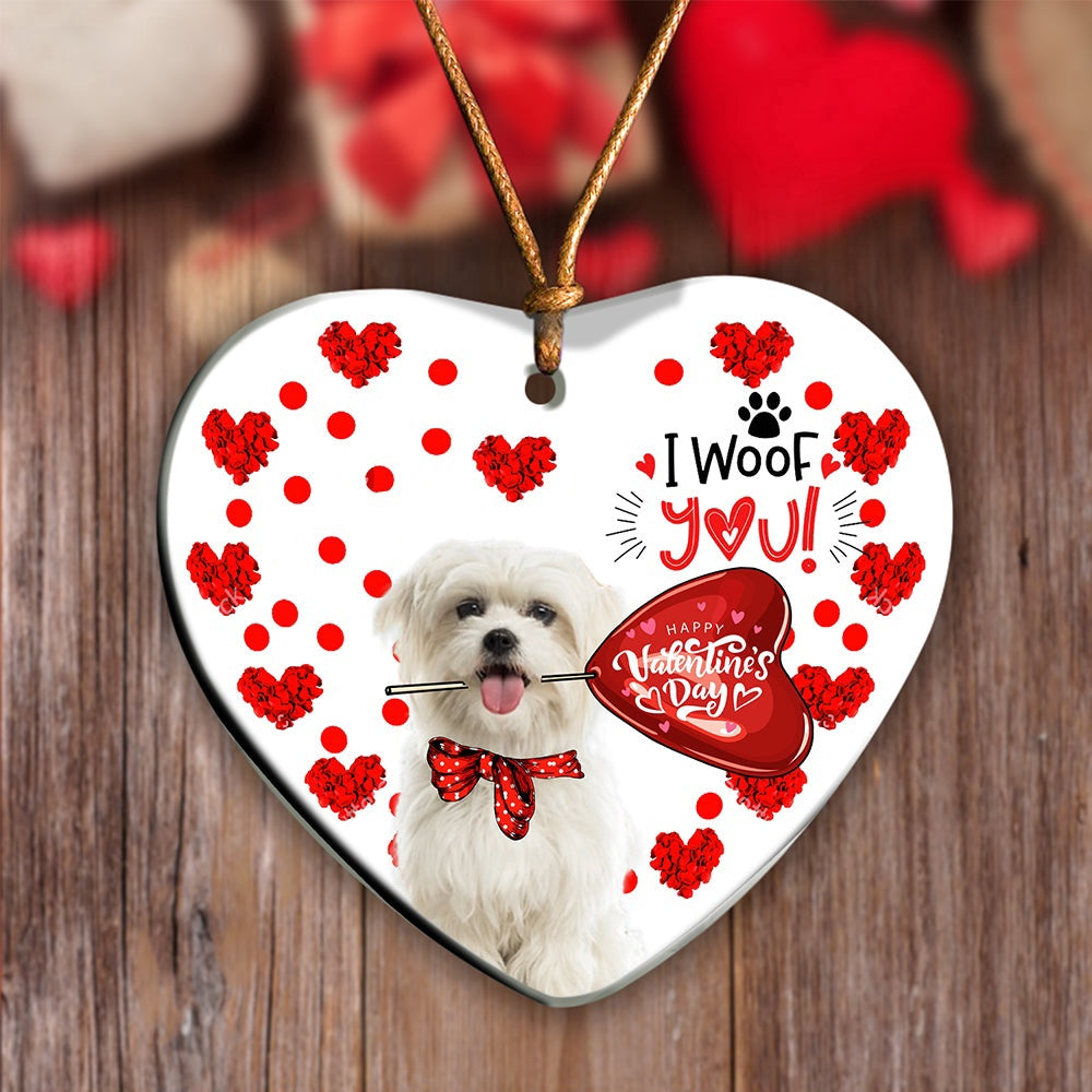 Dog Christmas Ornament, Maltese Happy Valentine'S Day Ornament, Pet Christmas Ornaments