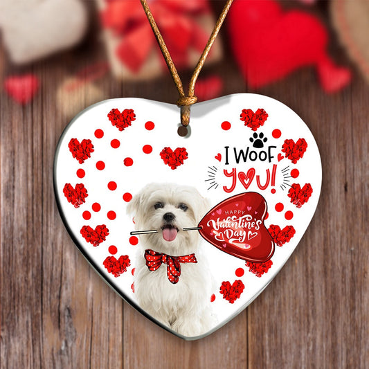 Dog Christmas Ornament, Maltese Happy Valentine'S Day Ornament, Pet Christmas Ornaments