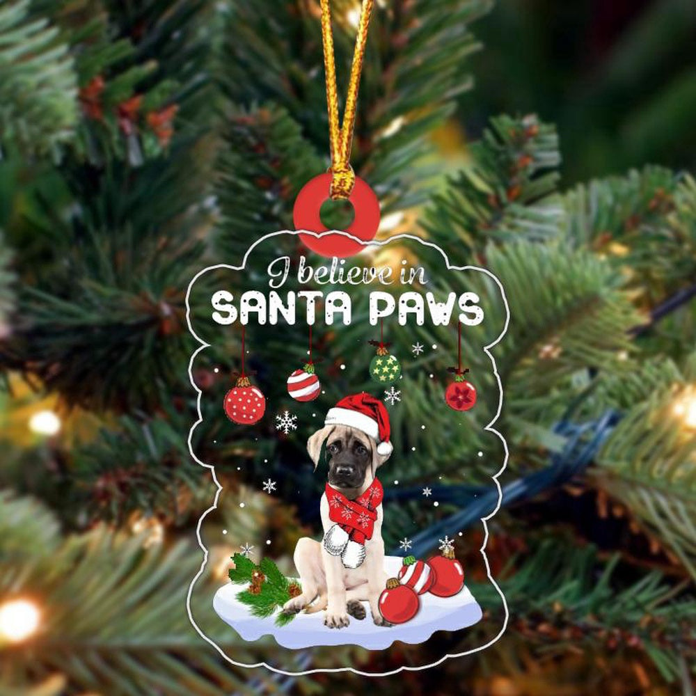 Dog Christmas Ornament, Mastiff Crewneck Christmas Ornament, Pet Christmas Ornaments