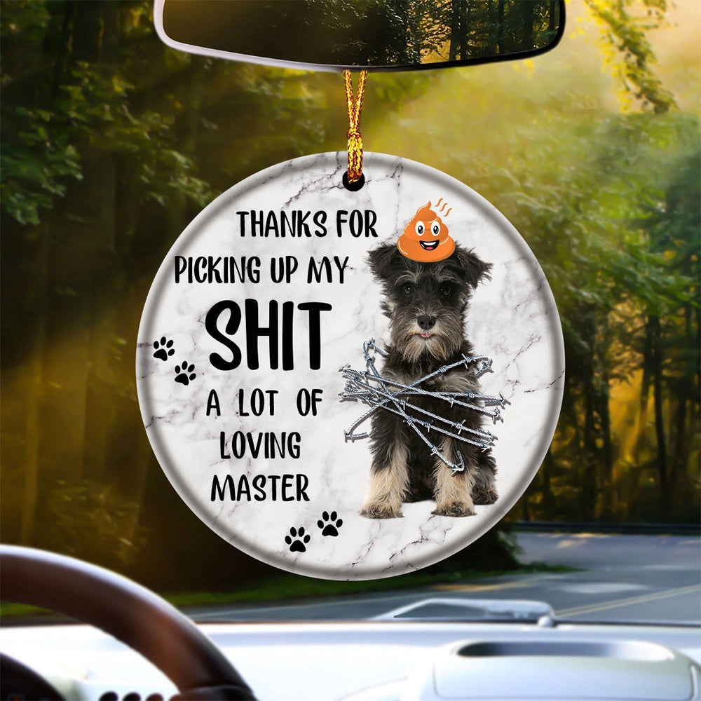 Dog Christmas Ornament, Miniature Schnauzer A Lot Of Loving Master Ornament, Pet Christmas Ornaments
