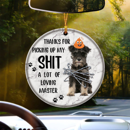 Dog Christmas Ornament, Miniature Schnauzer A Lot Of Loving Master Ornament, Pet Christmas Ornaments