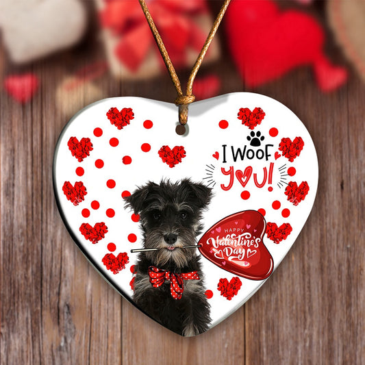 Dog Christmas Ornament, Miniature Schnauzer Happy Valentine'S Day Ornament, Pet Christmas Ornaments